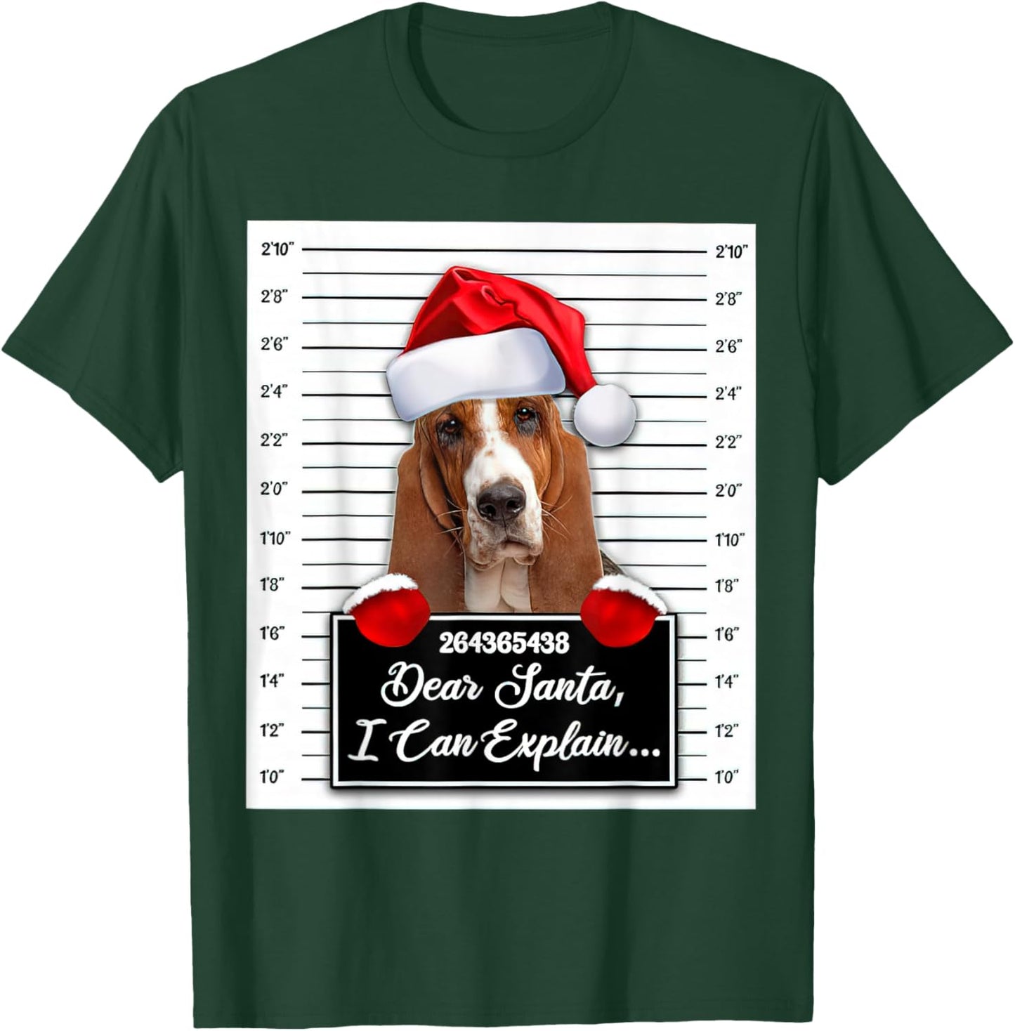 Basset Hound Xmas Dear Santa I Can Explain Funny Christmas T-Shirt - T-Shirt | Forest