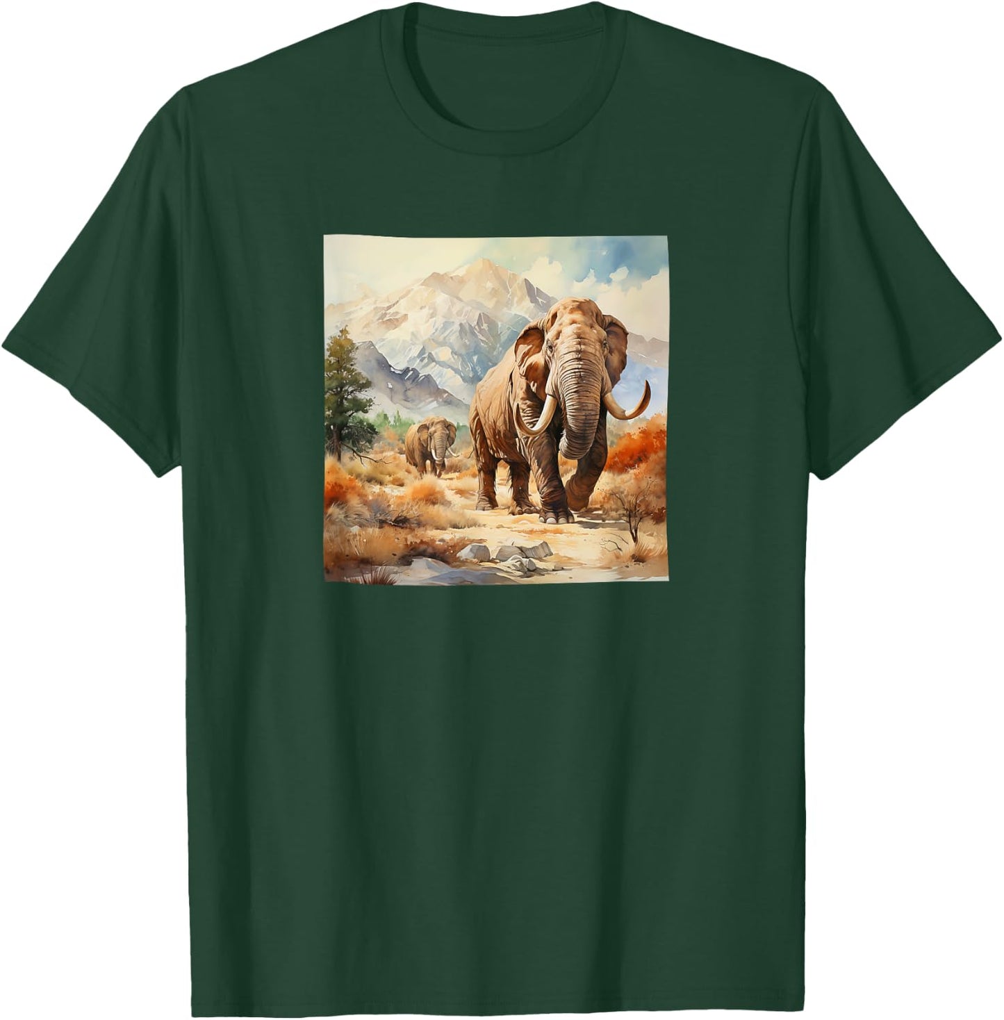 Mammoth Watercolor Mountains Graphic T-Shirt - T-Shirt | Forest