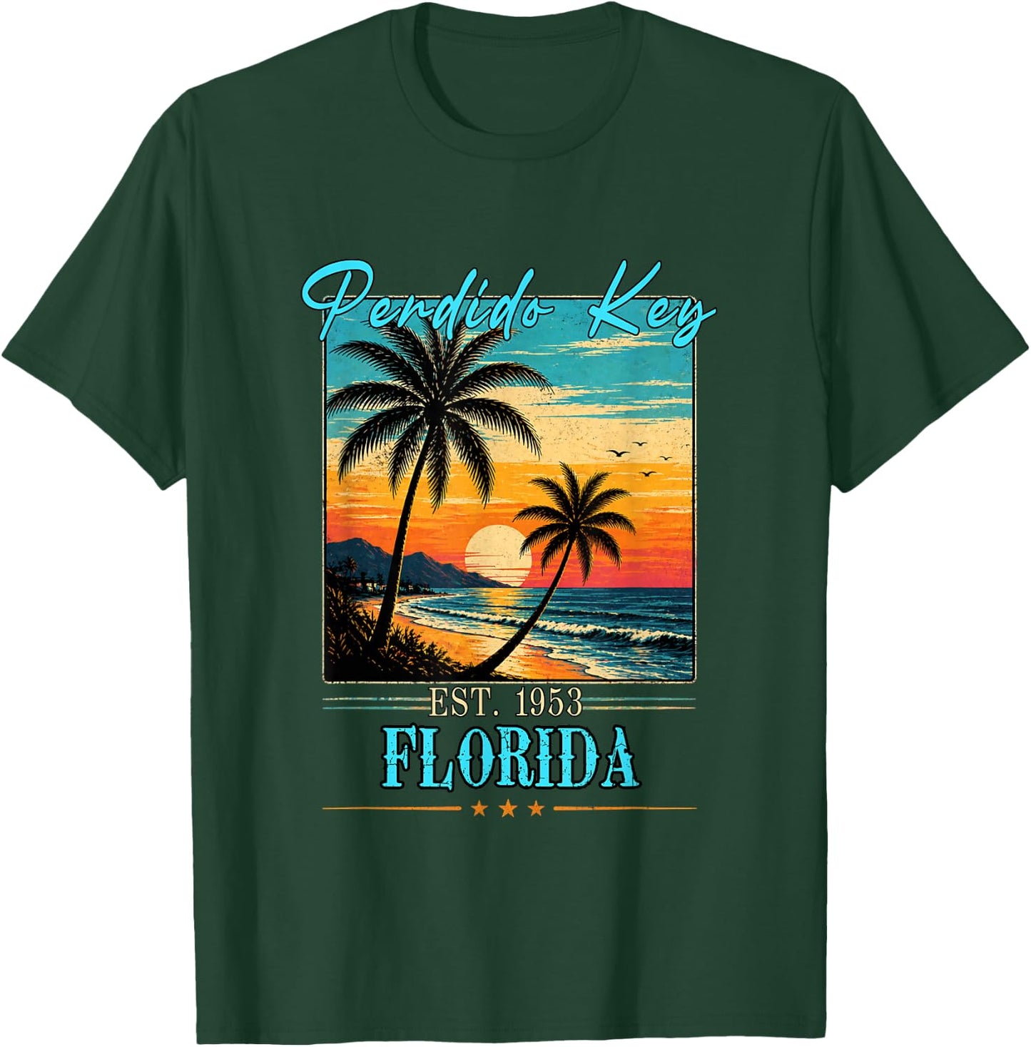 Perdido Key Florida Sunset Beach Summer 2026 T-Shirt - T-Shirt | Forest