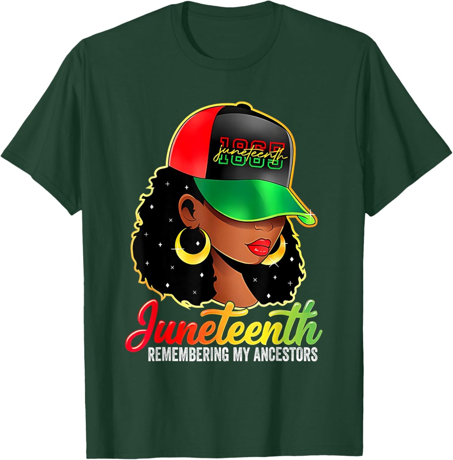Juneteenth Remembering My Ancestors Black Women Juneteenth T-Shirt - T-Shirt | Forest