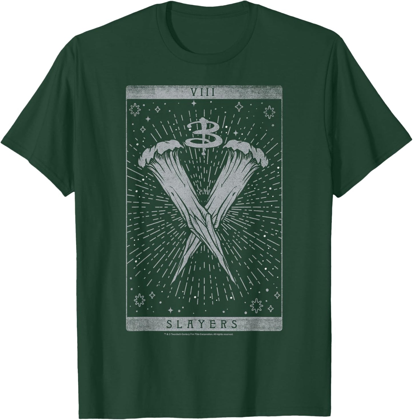 Buffy The Vampire Slayer Iconic Slayers Tarot Card Big Logo T-Shirt - T-Shirt | Forest