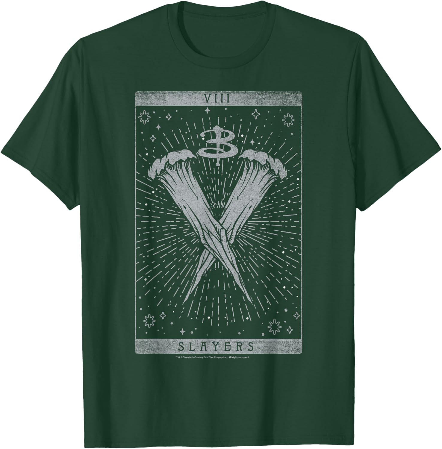 Buffy The Vampire Slayer Iconic Slayers Tarot Card Big Logo T-Shirt - T-Shirt | Forest