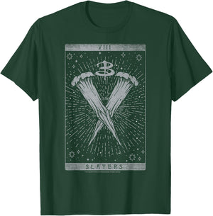 Buffy The Vampire Slayer Iconic Slayers Tarot Card Big Logo T-Shirt - T-Shirt | Forest