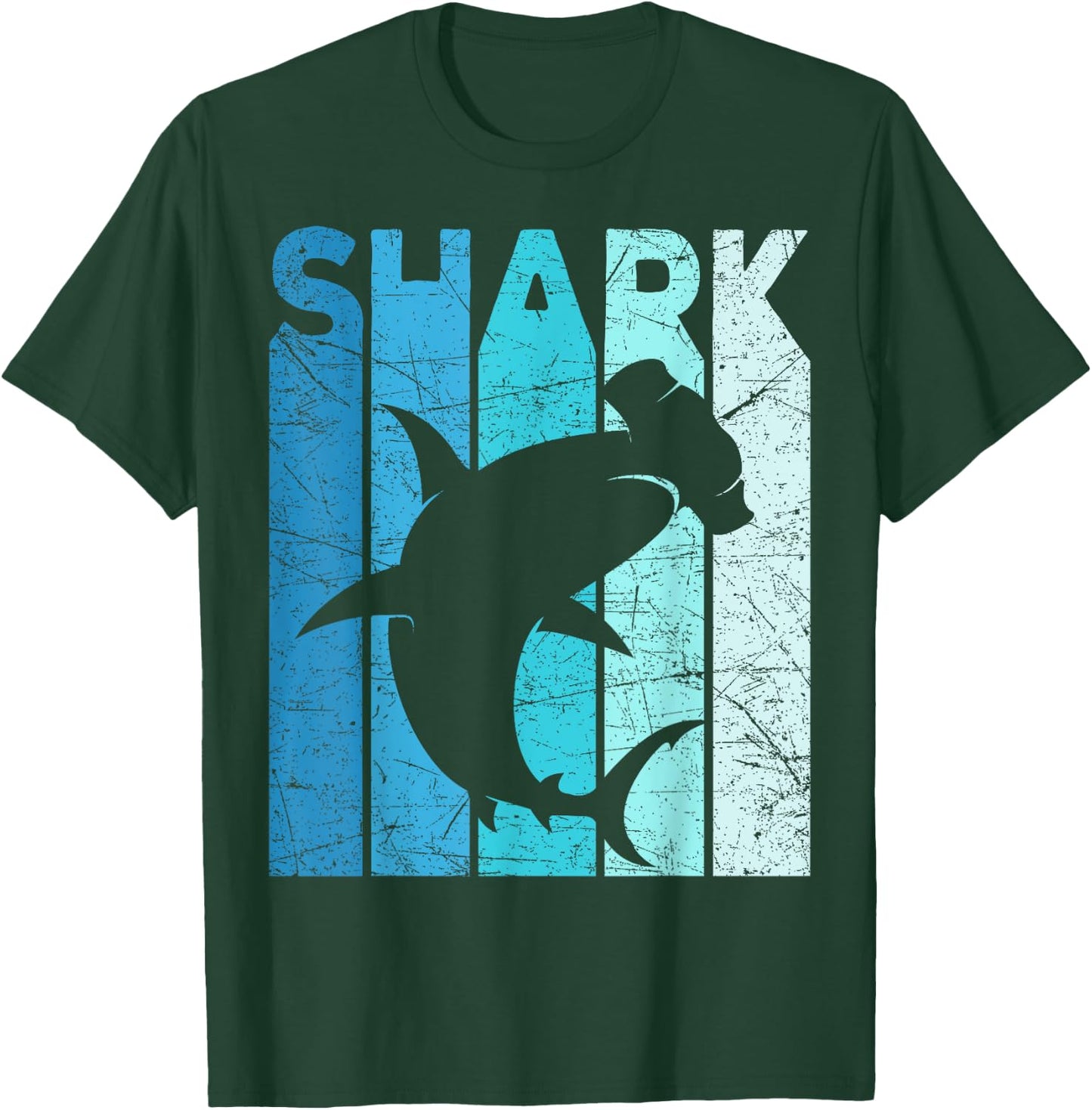 Hammerhead Shark Vintage Shark Lover Retro Oceanography T-Shirt - T-Shirt | Forest