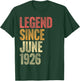 100 Year Old Legend Since June 1926 Retro 100th Birthday T-Shirt - T-Shirt | Forest
