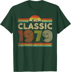 Classic 1979 Vintage 1979 Classic Year Men Women Birthday T-Shirt - T-Shirt | Forest