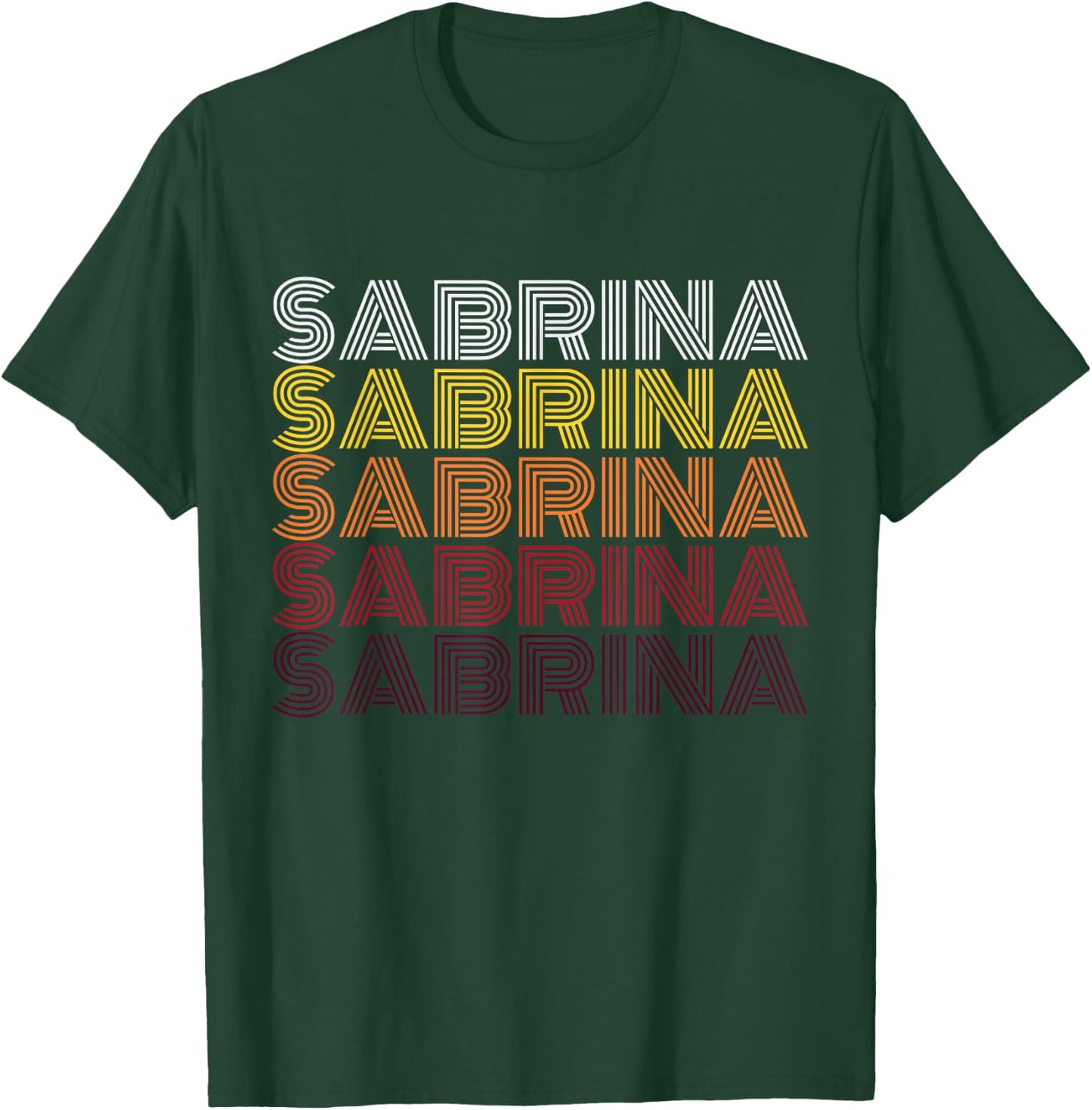 Personalized Name Sabrina Vintage Sabrina Retro T-Shirt - T-Shirt | Forest