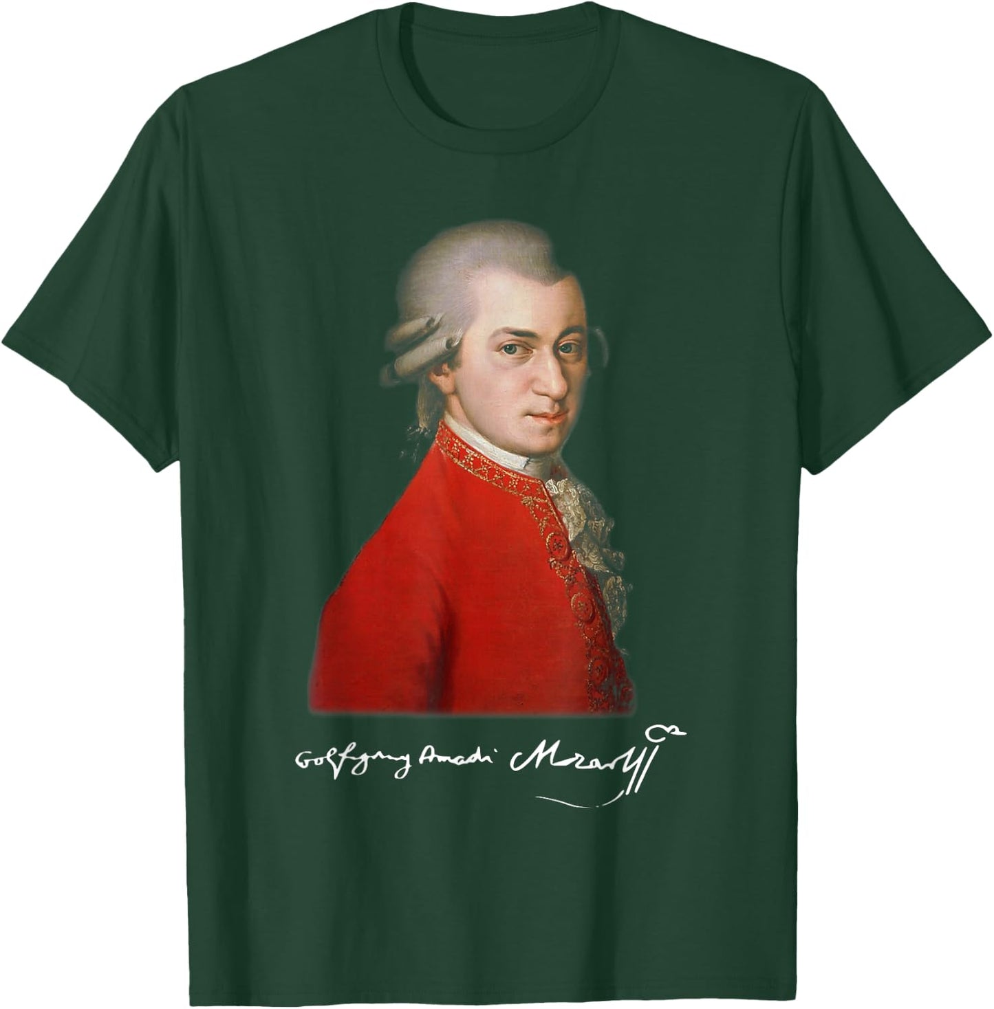 Wolfgang Amadeus Mozart - Composer Signature Classical Music T-Shirt - T-Shirt | Forest