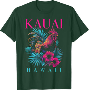 Kauai Hawaii Chicken Hawaii Hawaii Hibiscus Flowers Vintage T-Shirt - T-Shirt | Forest