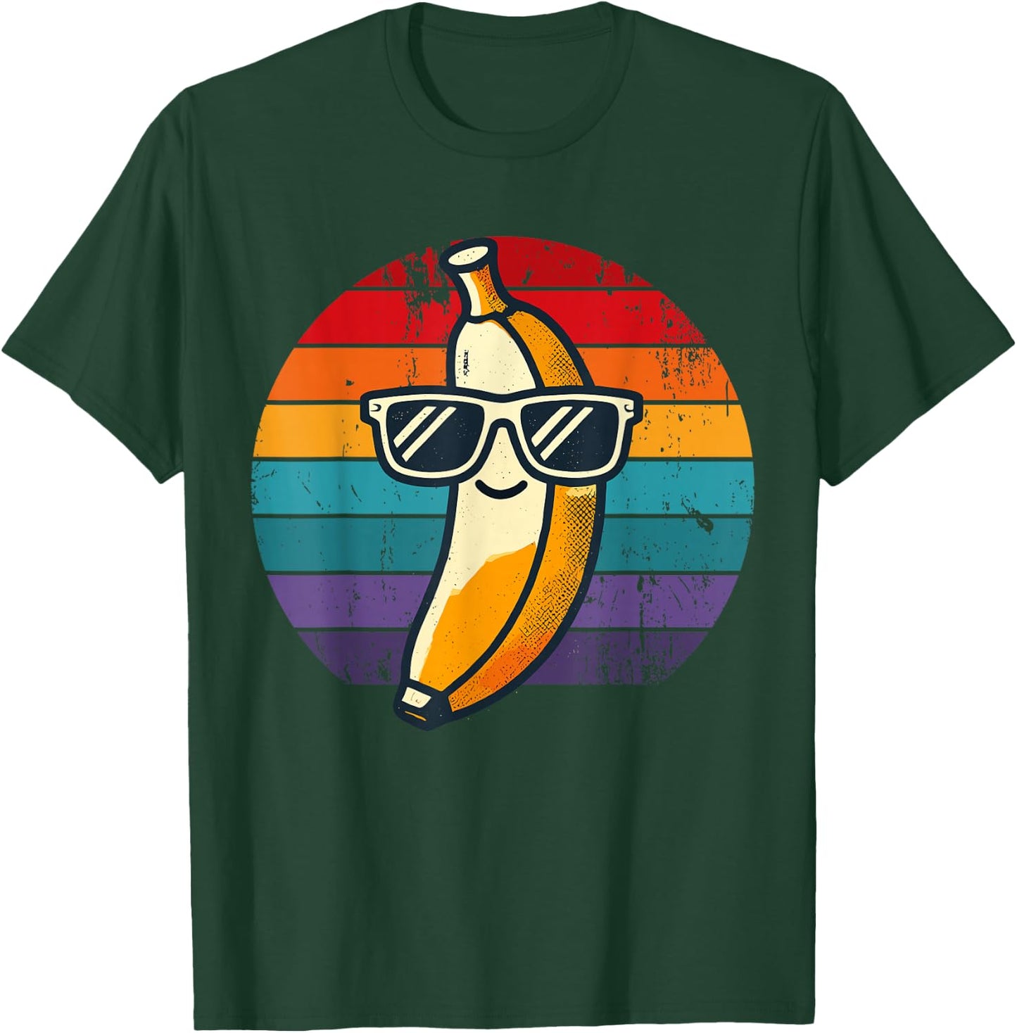 Retro Banana Novelty Men Women Kids Funny Banana T-Shirt - T-Shirt | Forest