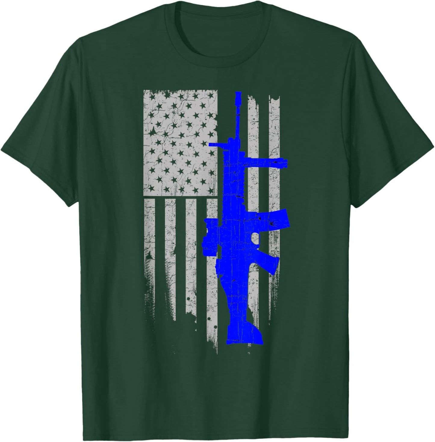 FN SCAR Stars & Stripes Flag Shirt Blue T-Shirt - T-Shirt | Forest
