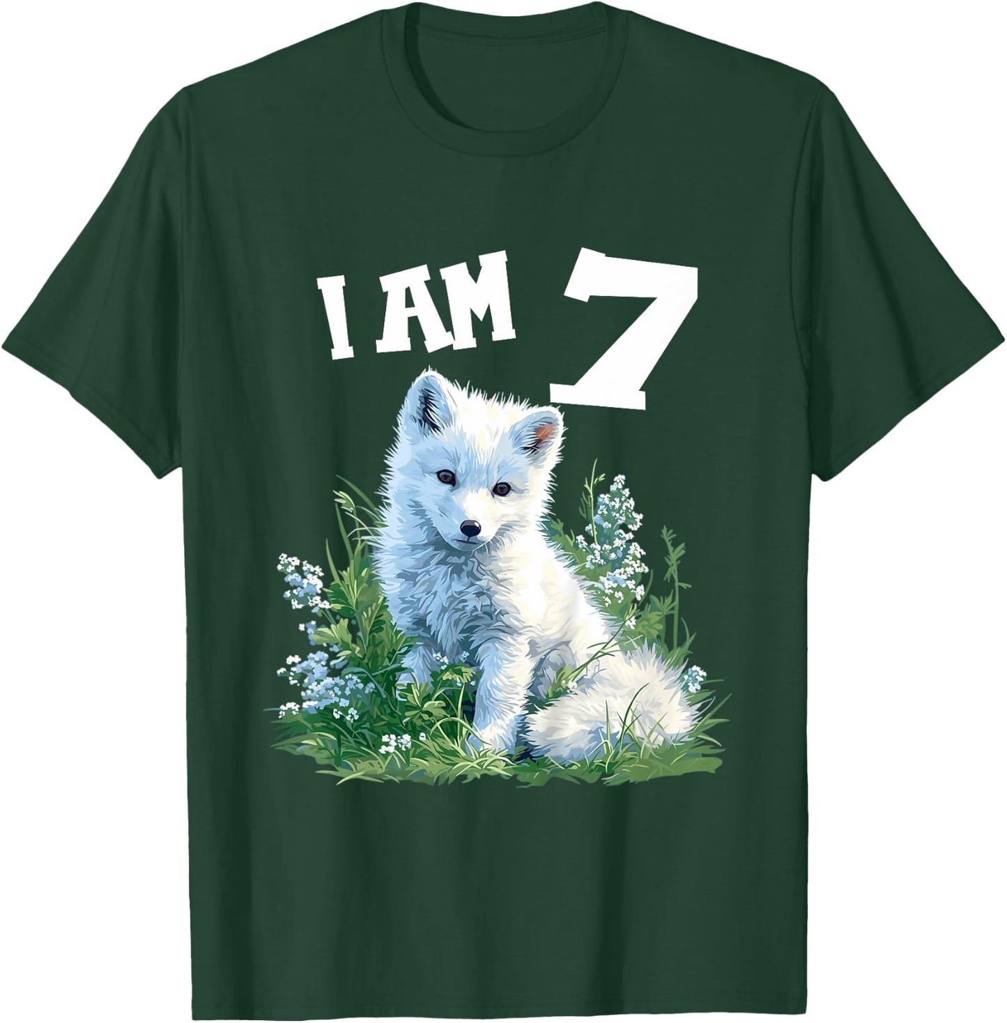 Kids 7 Years old 7 birthday Arctic Foxes Boy Girl Arctic Fox T-Shirt - T-Shirt | Forest