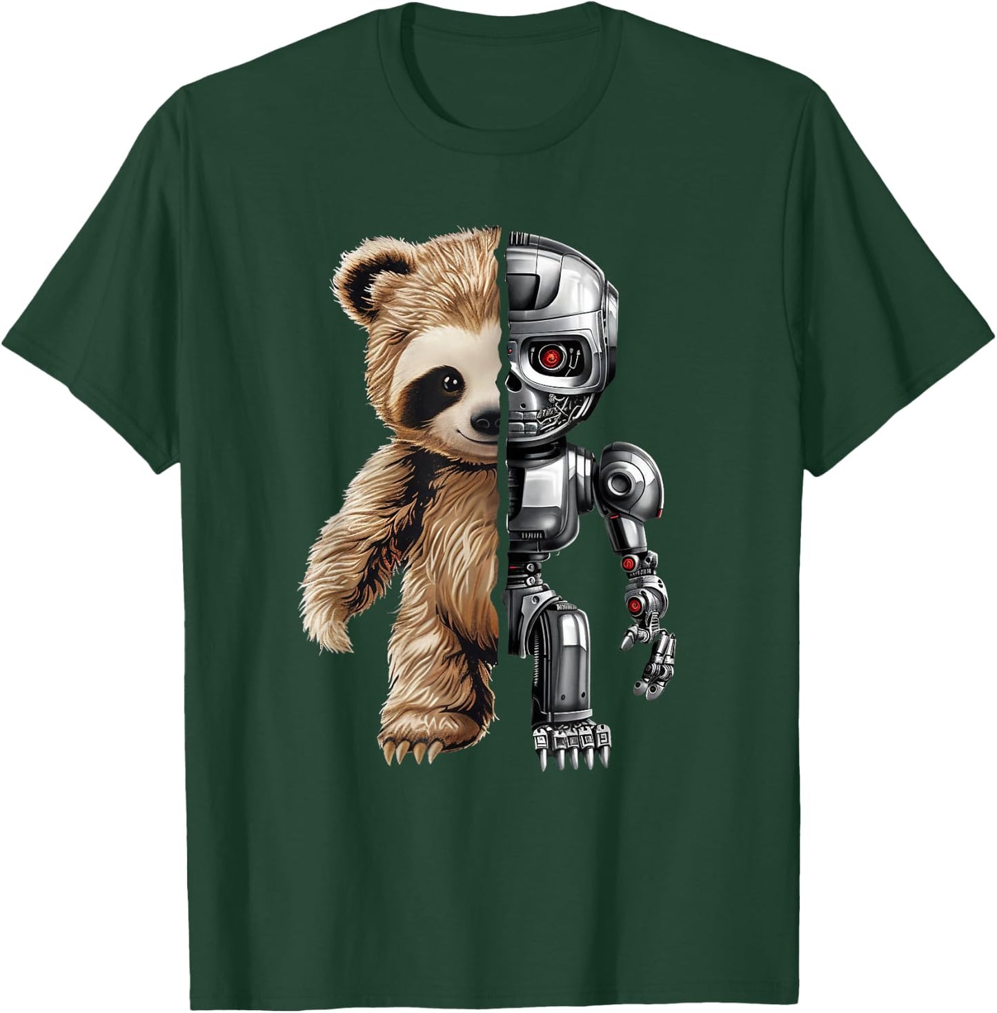 Funny Robotics Animal Lover Sloth Robots Graphic Engineer T-Shirt - T-Shirt | Forest