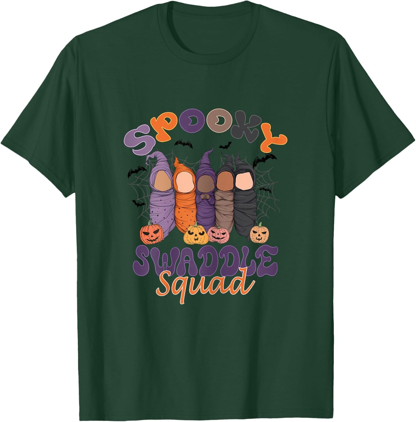 Spooky Swaddle Squad Mother Baby Nurse Halloween Nursery T-Shirt - T-Shirt | Forest