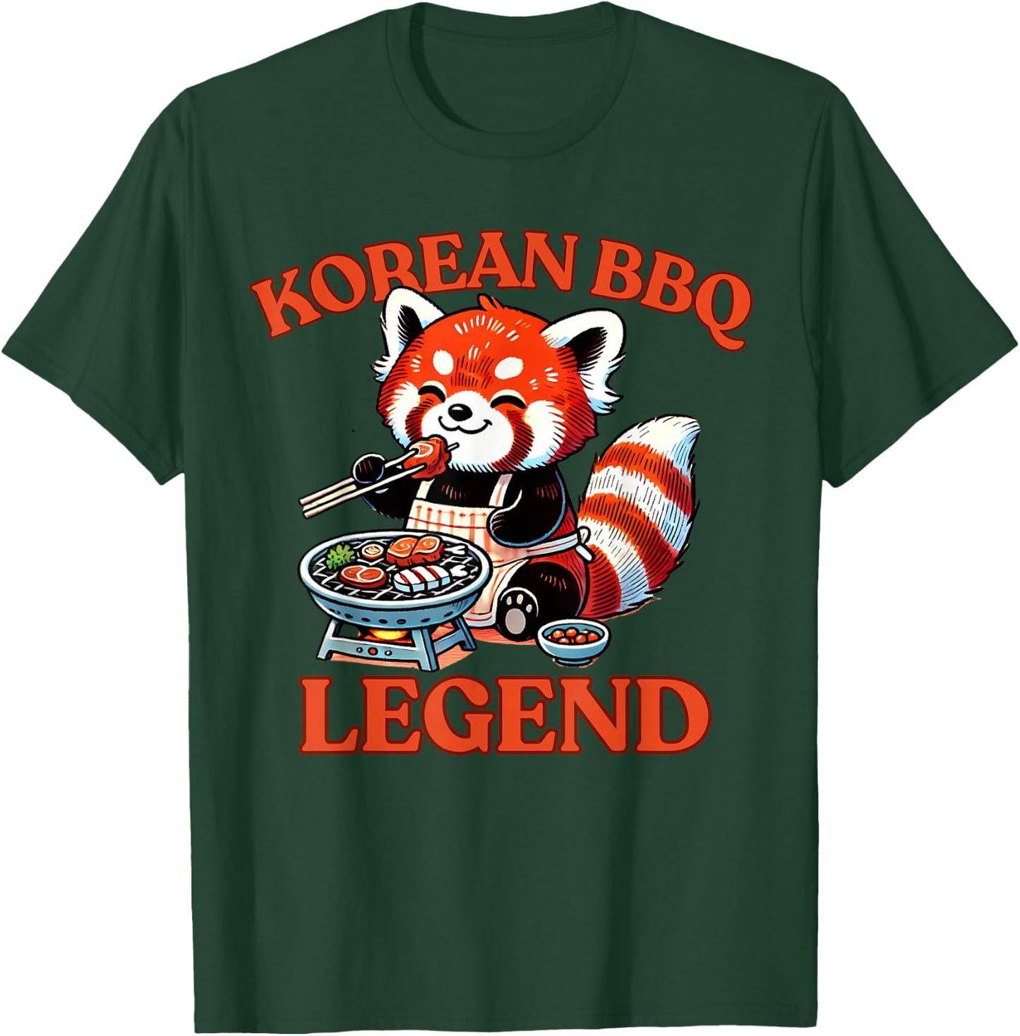 Korean BBQ Legend Red Panda T-Shirt - T-Shirt | Forest
