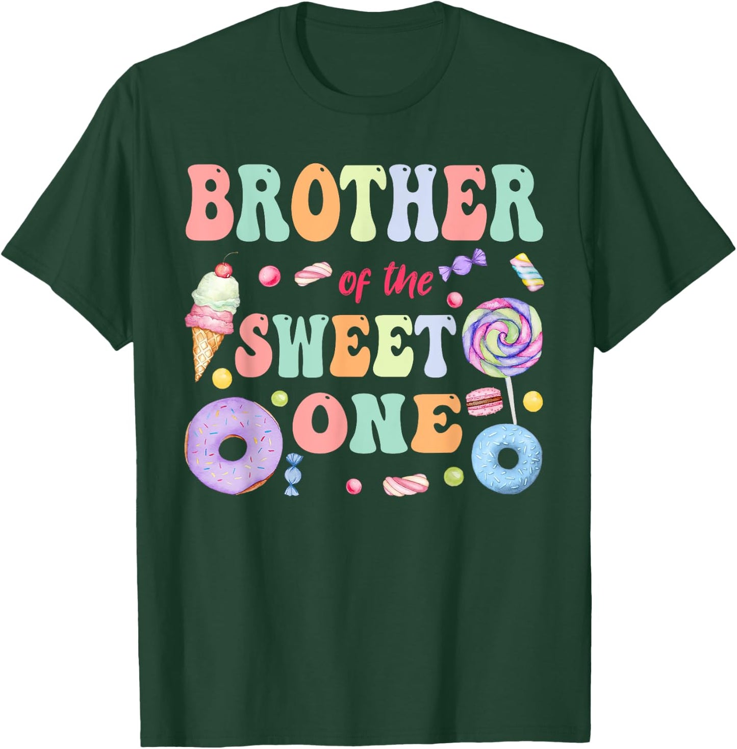 Brother of The Sweet One Lollipop Candy Birthday Party T-Shirt - T-Shirt | Forest