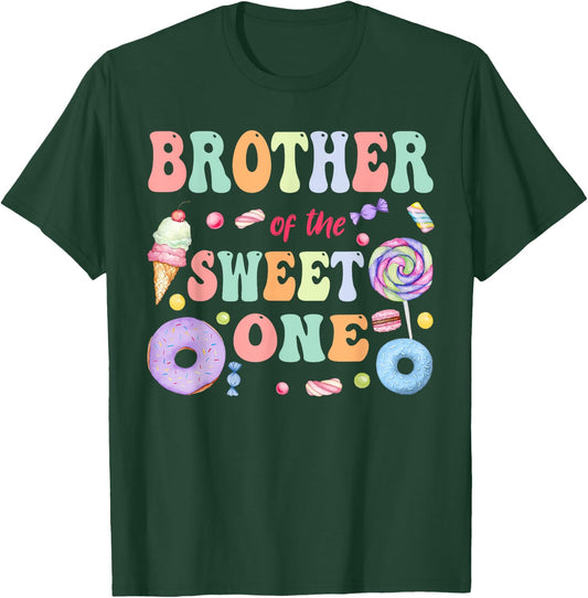 Brother of The Sweet One Lollipop Candy Birthday Party T-Shirt - T-Shirt | Forest