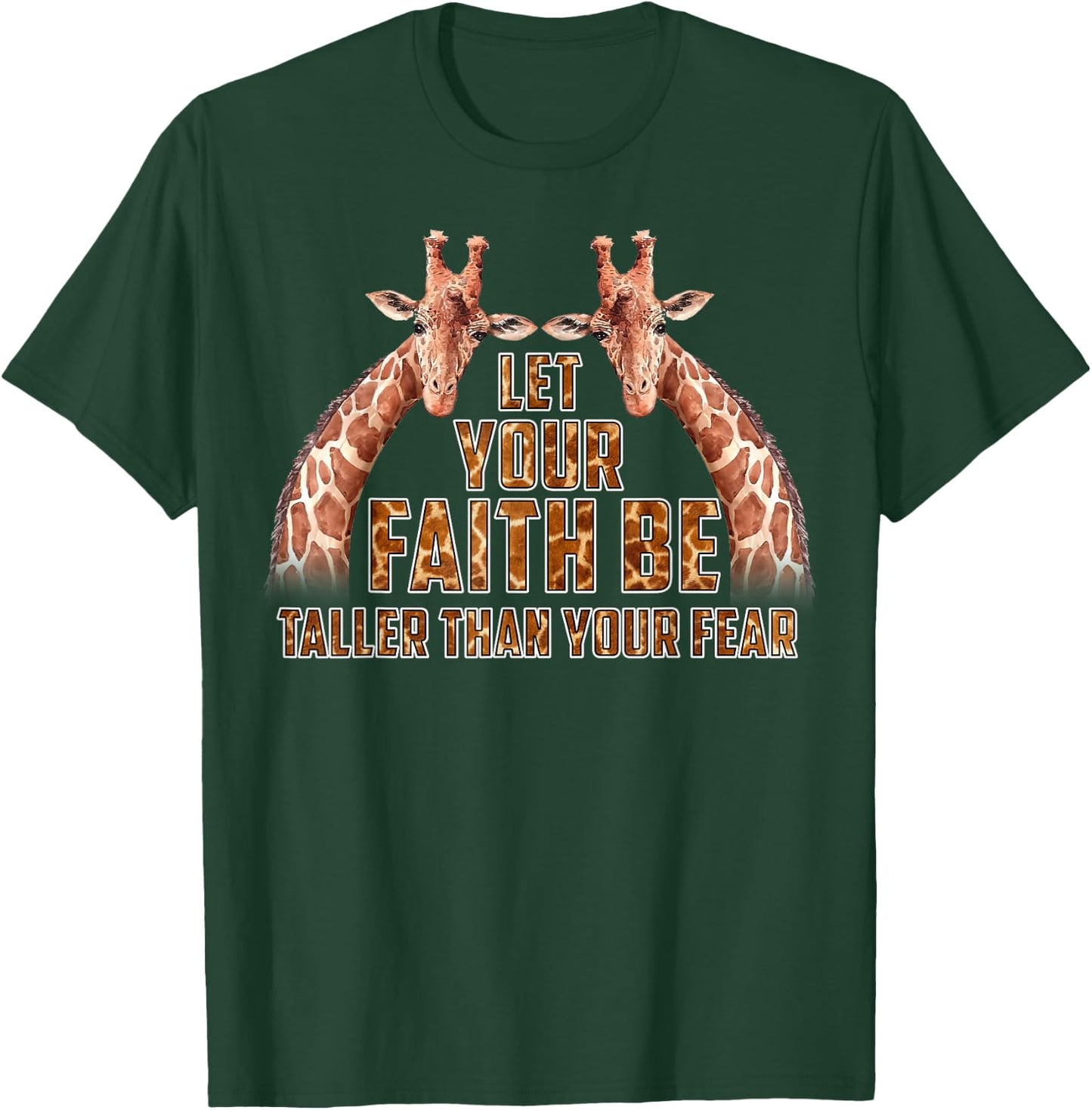 Faith Over Fear Christian Giraffe Gifts Women Kid T-Shirt - T-Shirt | Forest