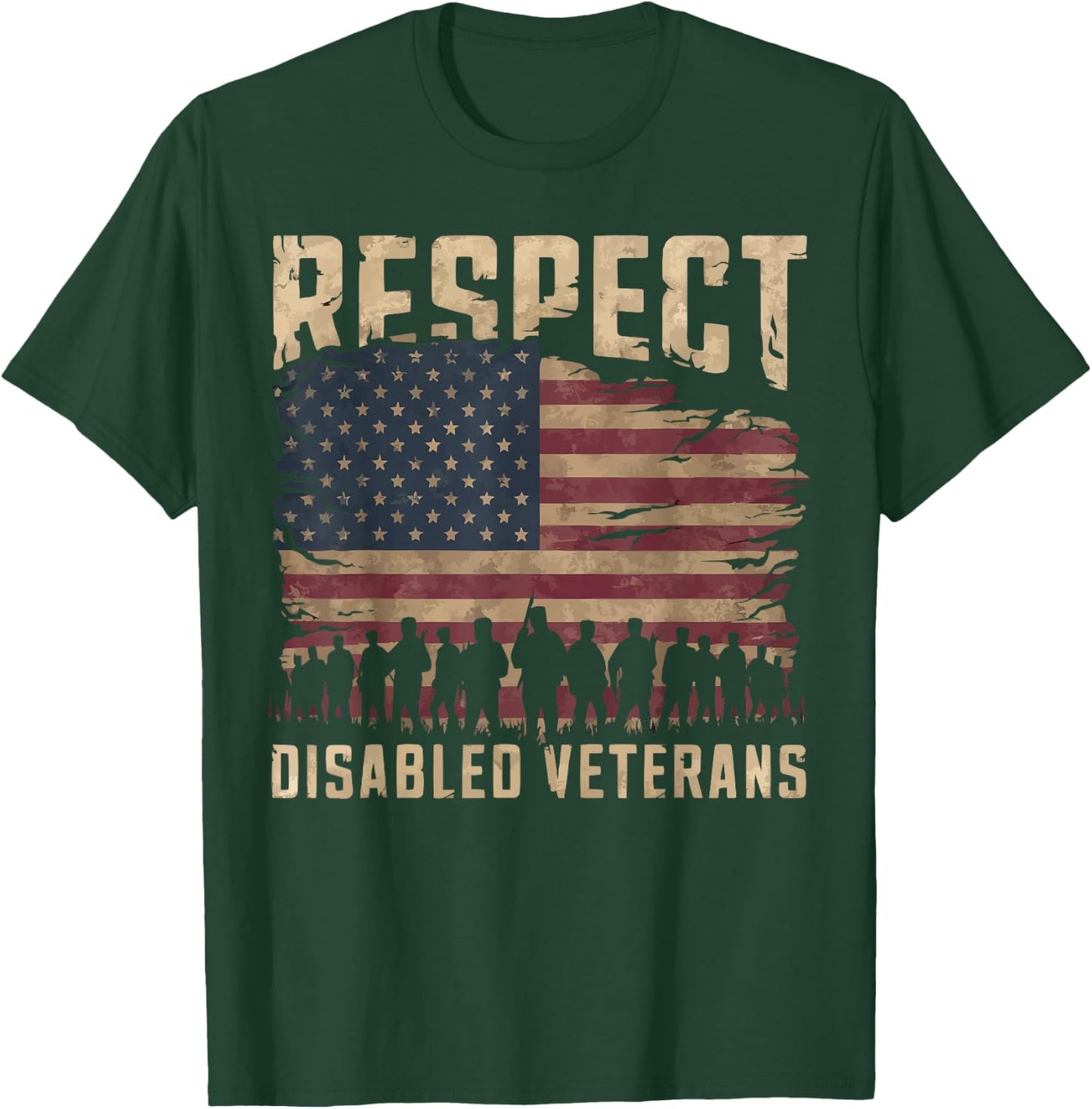 Disabled Veteran Handicap Military Soldier Veterans Day T-Shirt - T-Shirt | Forest
