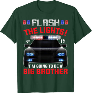 I'm Going to be a Big Brother Police Car Cute Baby Reveal T-Shirt - T-Shirt | Forest