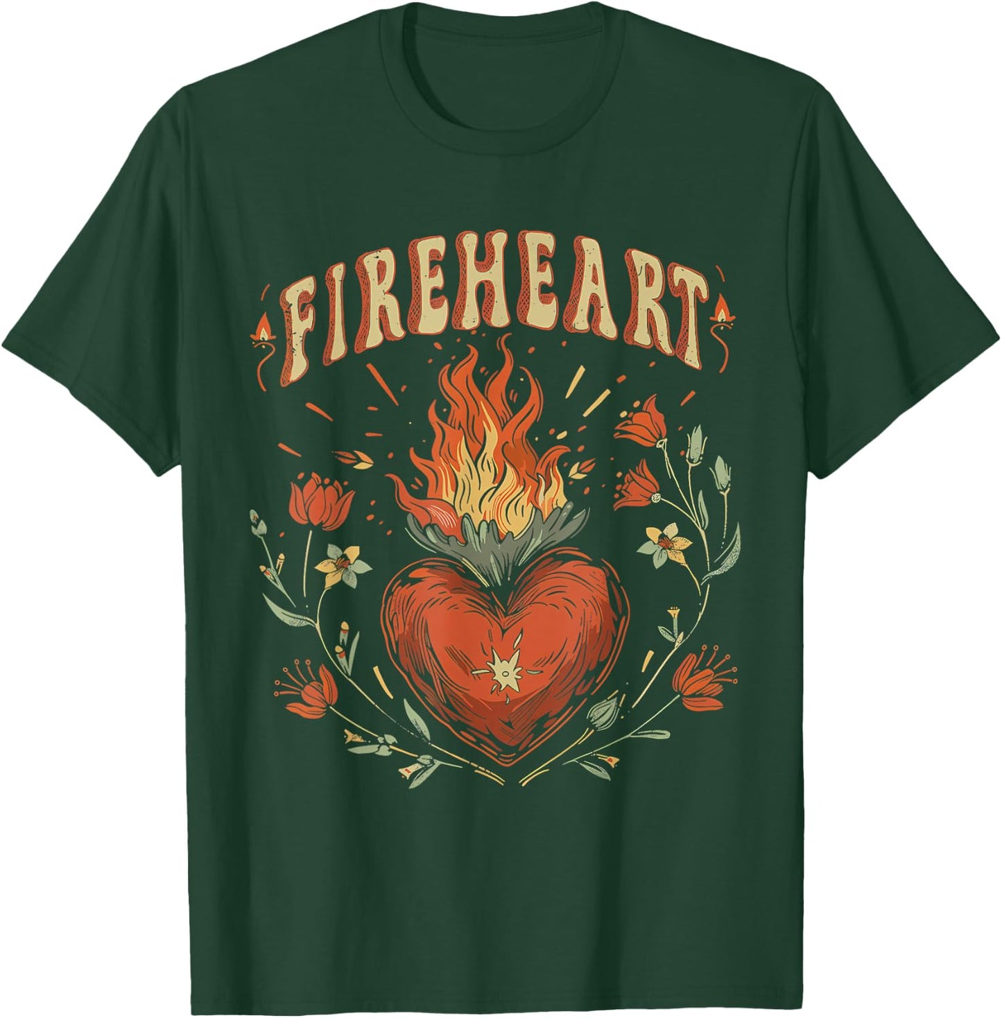 Vintage Fire-Heart T-Shirt - T-Shirt | Forest