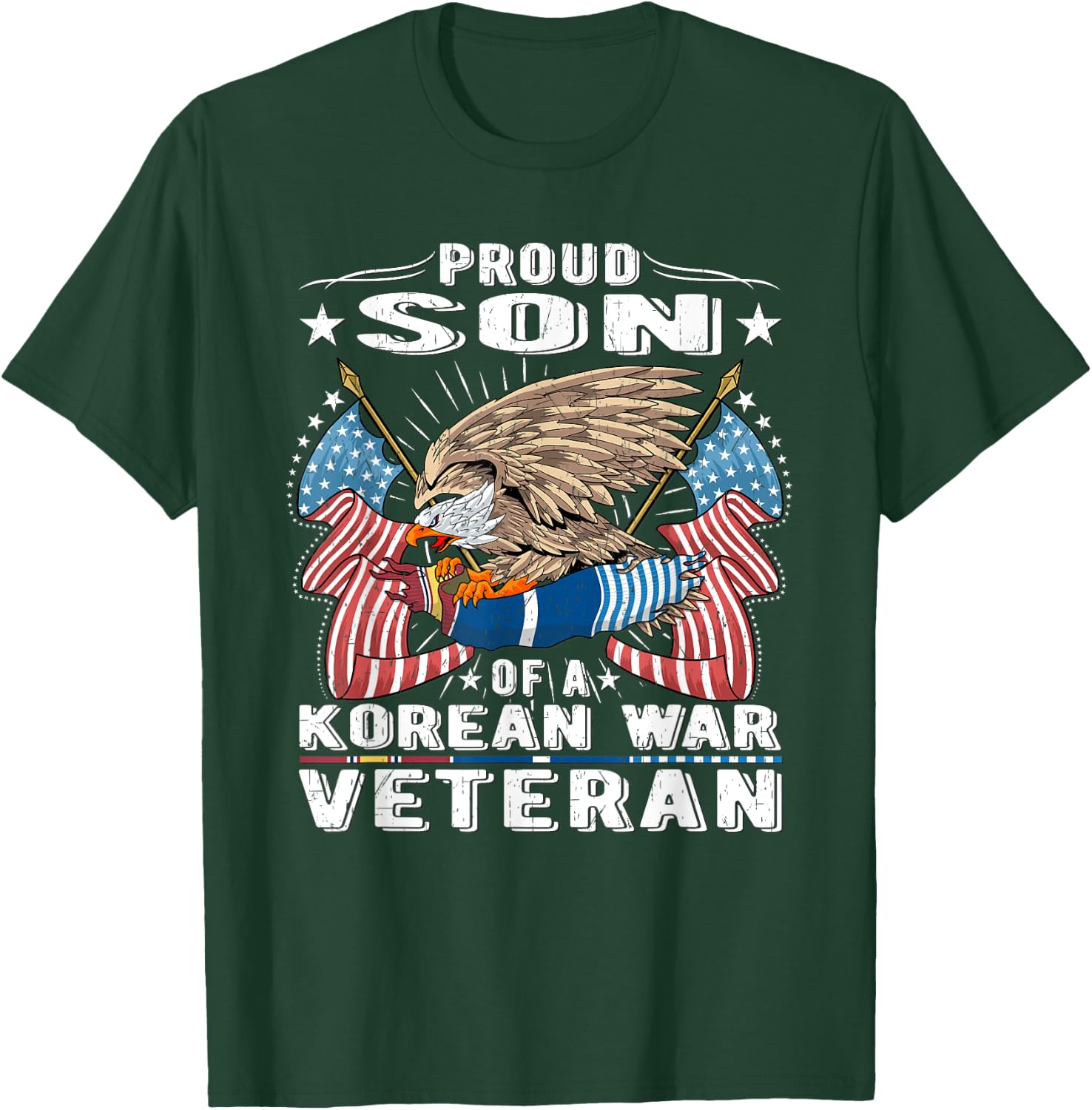 Proud Son Of A Korean War Veteran Military Vet's Child Gift T-Shirt - T-Shirt | Forest