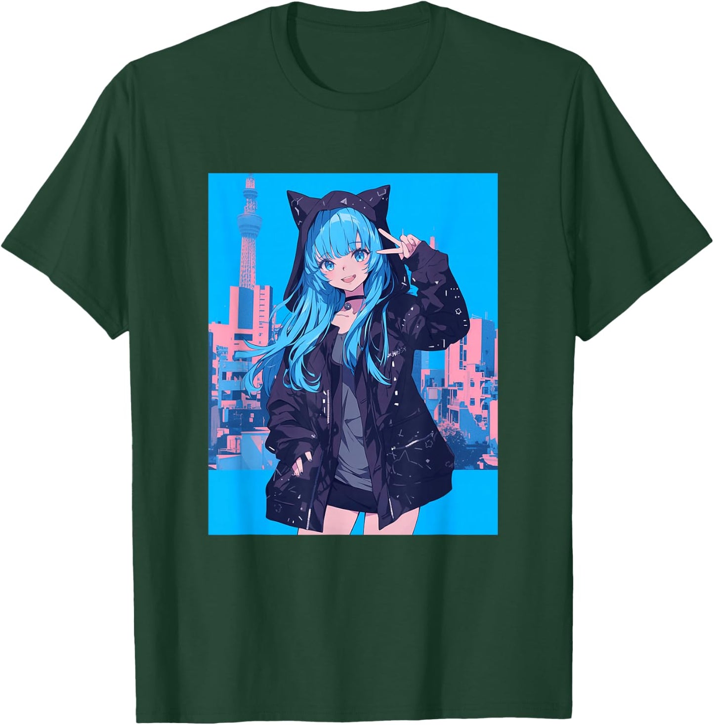 Japanese Anime Girl T-Shirt - T-Shirt | Forest