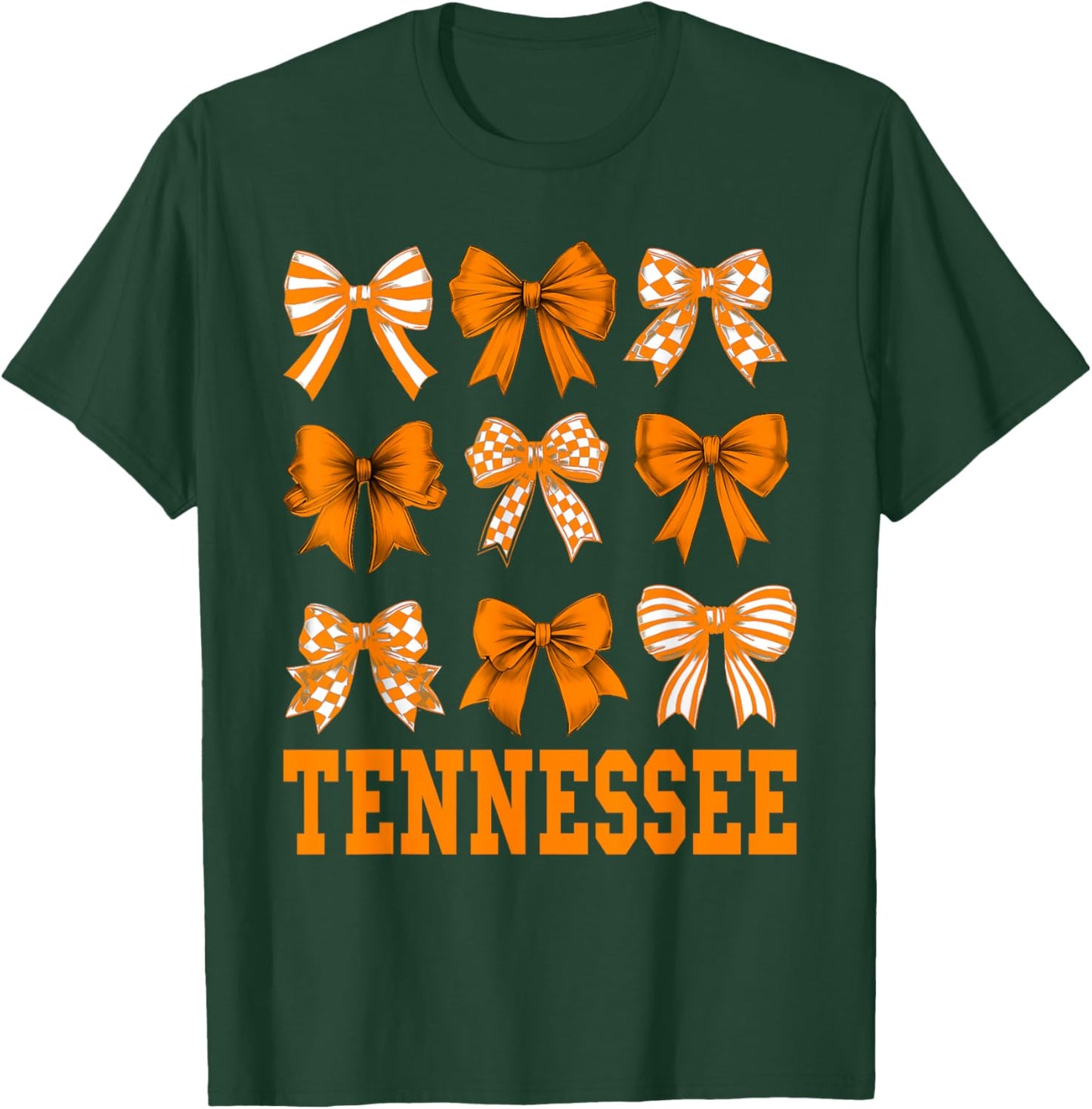 Tennessee Women Girls Kids Coquette Bow for Tennessee Lovers T-Shirt - T-Shirt | Forest