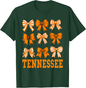 Tennessee Women Girls Kids Coquette Bow for Tennessee Lovers T-Shirt - T-Shirt | Forest