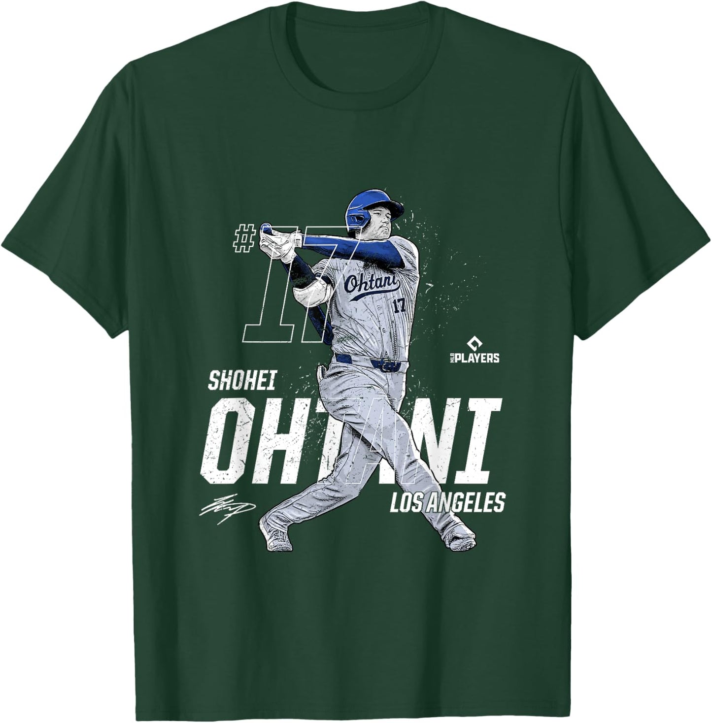 Dynamic Pose Shohei Ohtani Los Angeles Baseball MLBPA T-Shirt - T-Shirt | Forest