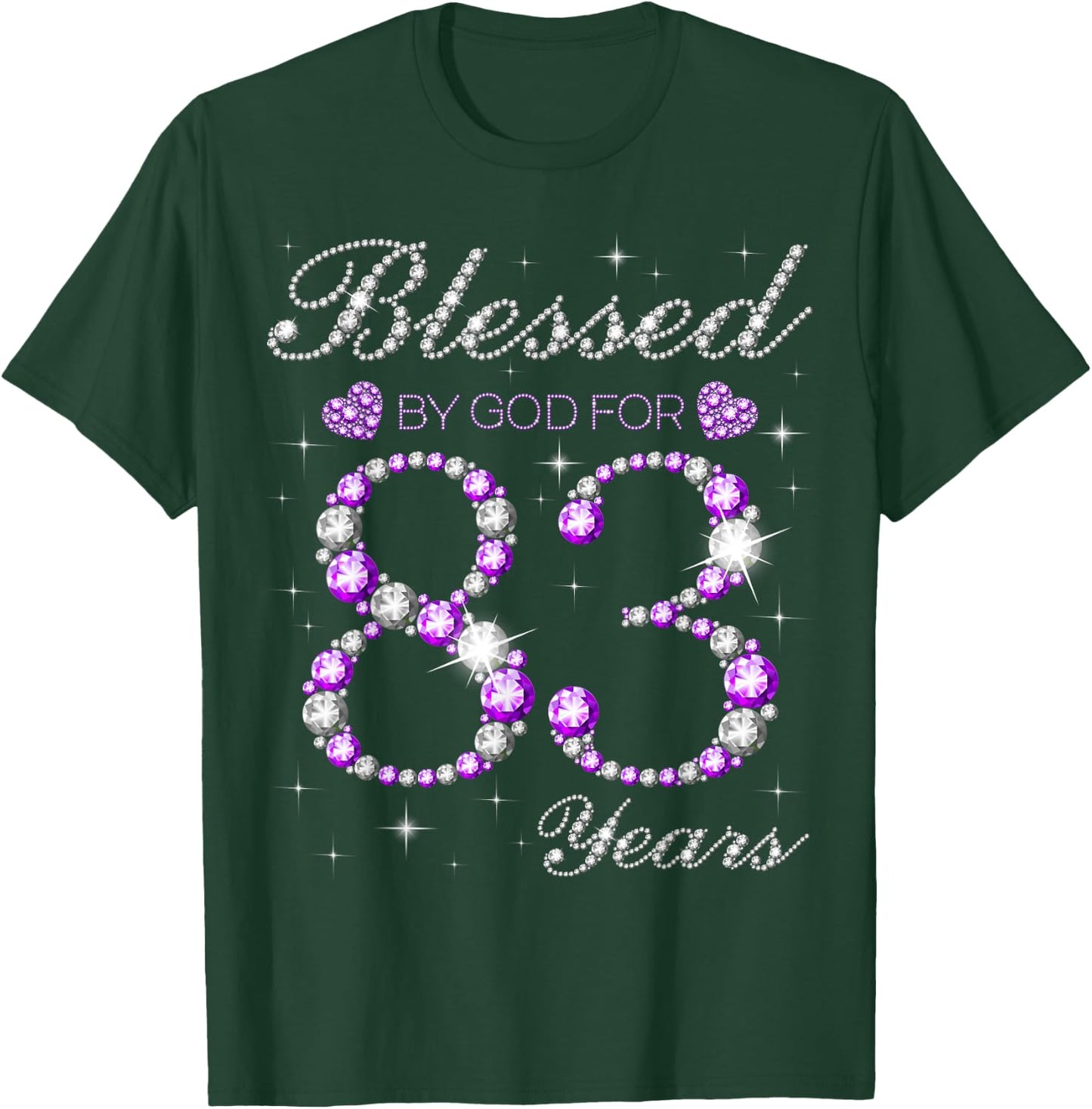 Blessed By God For 83 Years Old 83rd Birthday Party B-day T-Shirt - T-Shirt | Forest