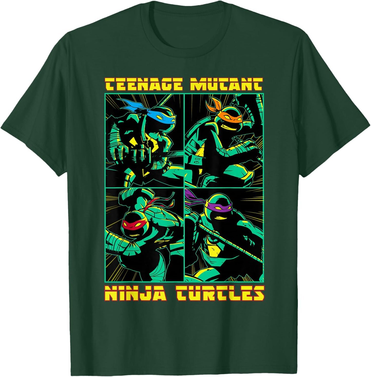 Teenage Mutant Ninja Turtles Action Panel T-Shirt - T-Shirt | Forest