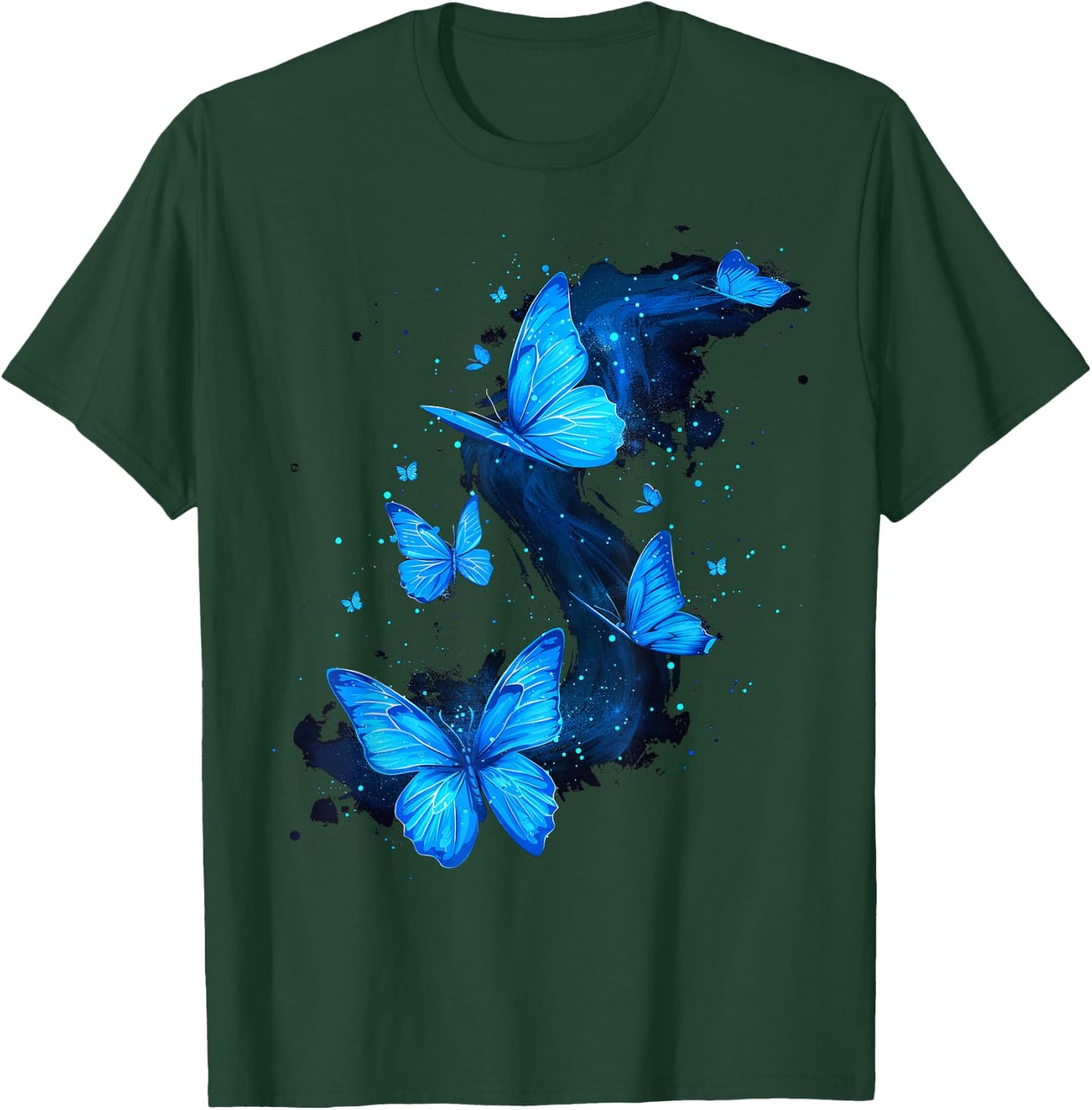Butterfly Aesthetic Butterflies Nature Blue T-Shirt - T-Shirt | Forest