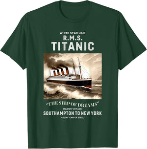White Star Line RMS Titanic Ship Boys Kids Men T-Shirt - T-Shirt | Forest