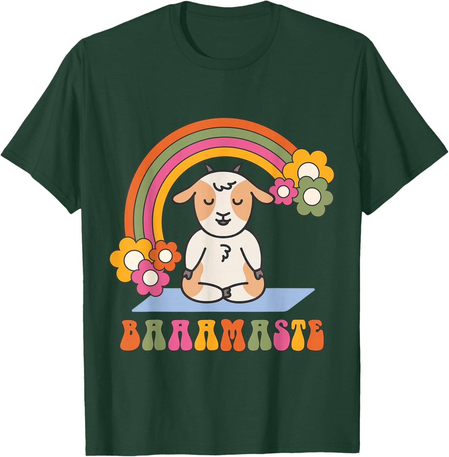 Baaamaste Goat Yoga Meditation Zen Namaste Funny T-Shirt - T-Shirt | Forest