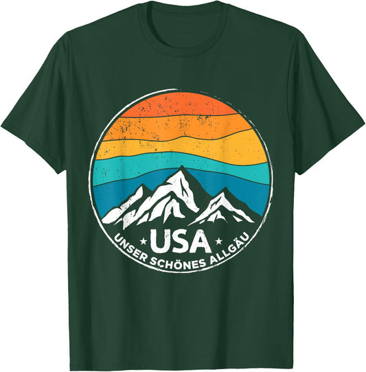 Allgäu USA Unser Schöne Allgäu Mountains Hiking Alps T-Shirt - T-Shirt | Forest