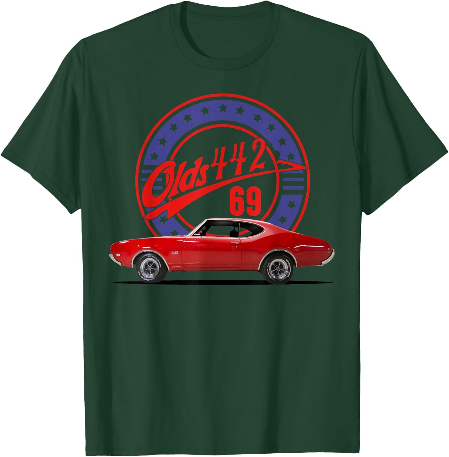 1969 69 Olds 442 Muscle Car T-Shirt - T-Shirt | Forest