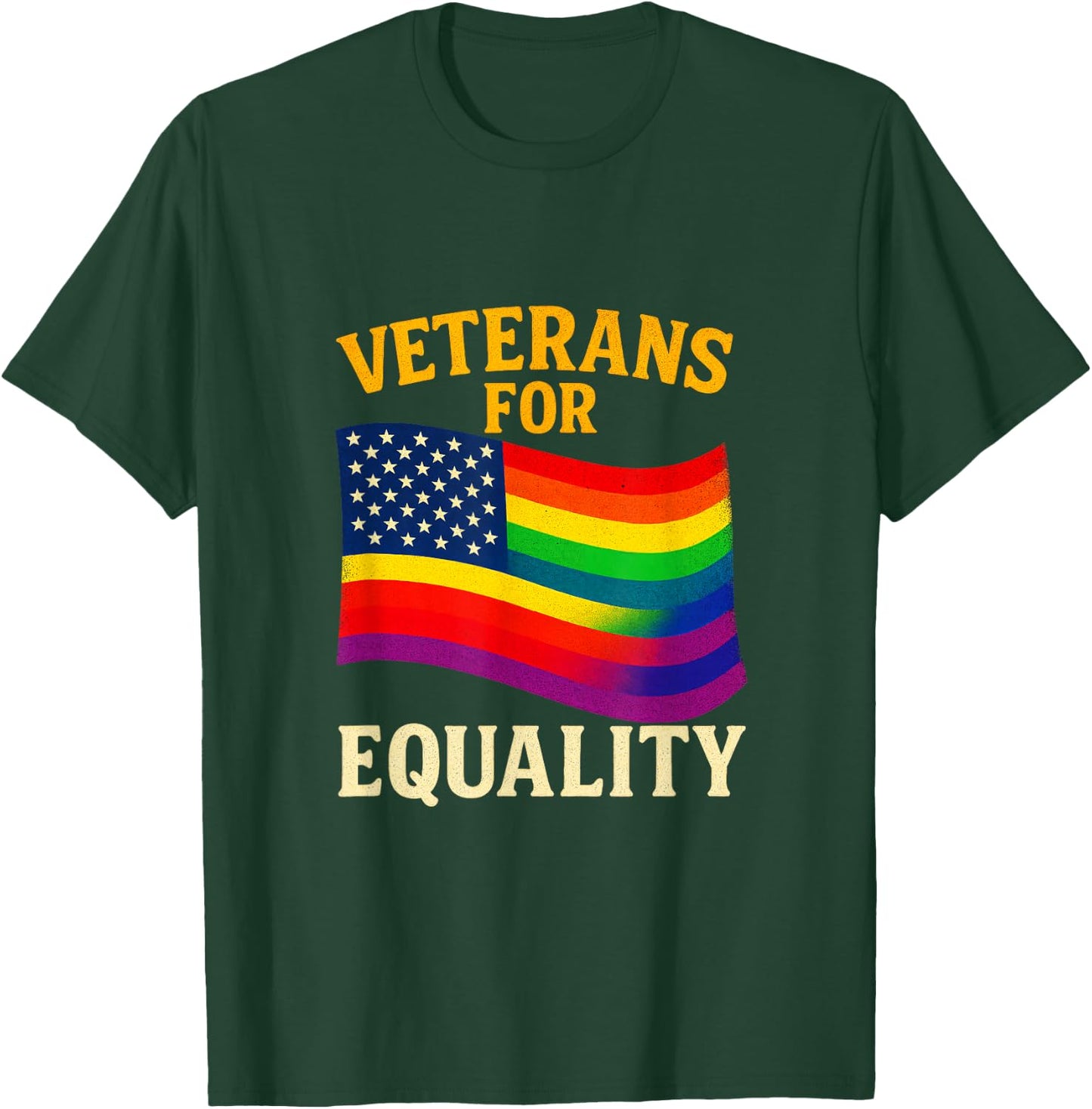 Veterans for Equality - LGBT Pride Military USA T-Shirt - T-Shirt | Forest