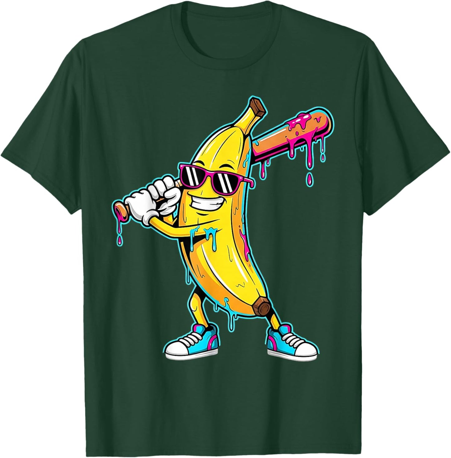 Ice Cream Drip Graphic Funny Color Splash Design T-Shirt - T-Shirt | Forest