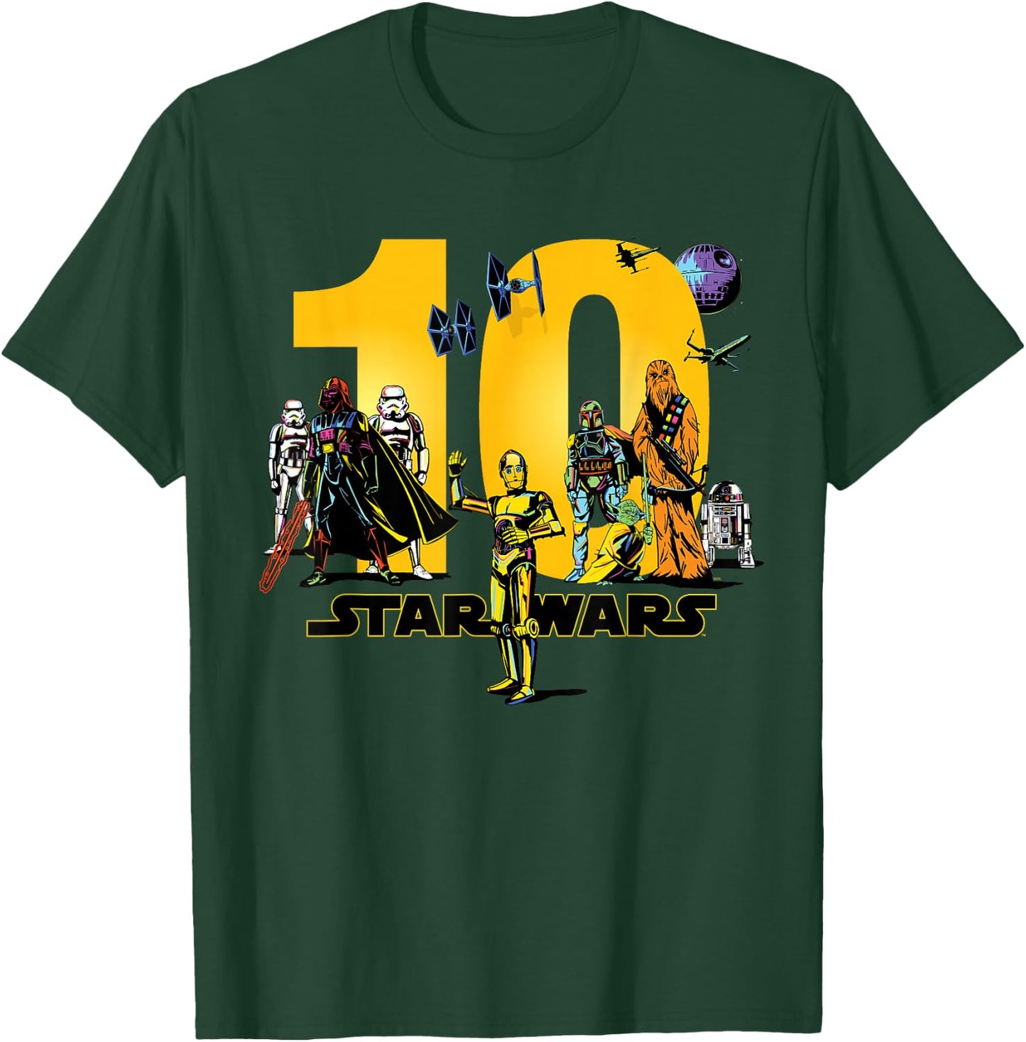 Star Wars Classic Characters Tenth Birthday 10 Years Old T-Shirt - T-Shirt | Forest