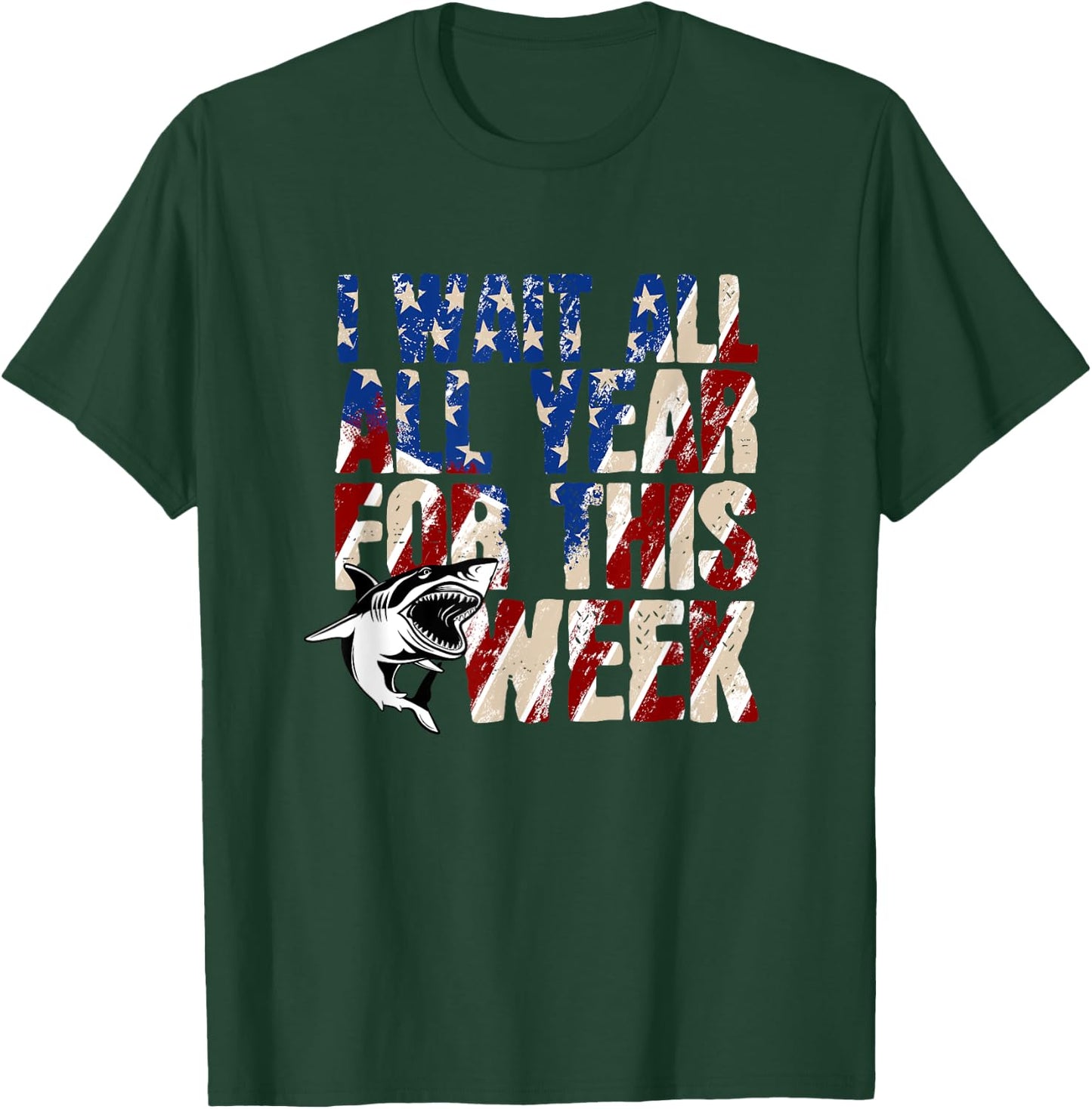 I Wait All Year For This Week Shark T-Shirt - T-Shirt | Forest