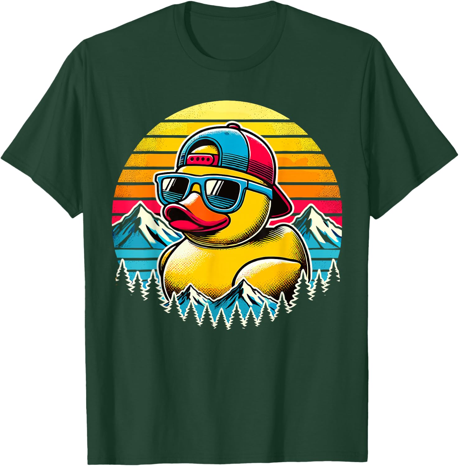 Vintage Duck with Sunglasse T-Shirt - T-Shirt | Forest