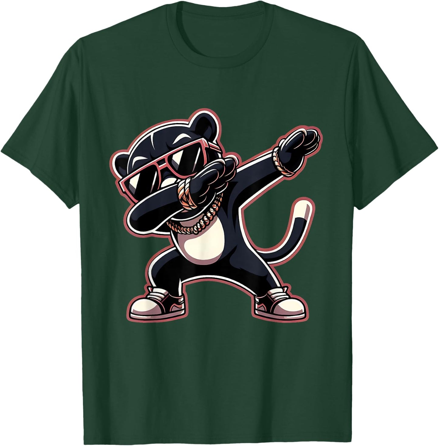 Cool Dabbing Panther Black Wearing Cool Sunglasses T-Shirt - T-Shirt | Forest