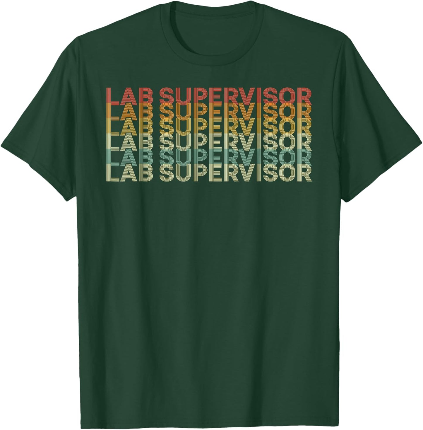 Retro 70s Lab Supervisor Job Title T-Shirt - T-Shirt | Forest