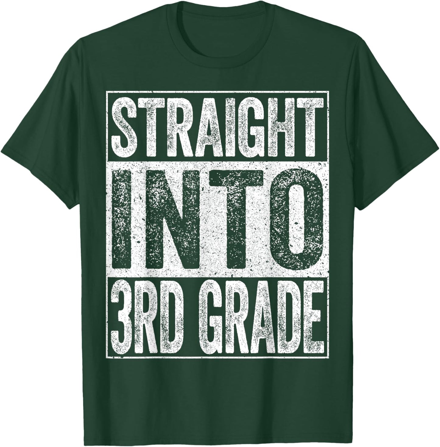 Straight Into 3rd Grade Shirt Boy Girl Back To School T-Shirt - T-Shirt | Forest