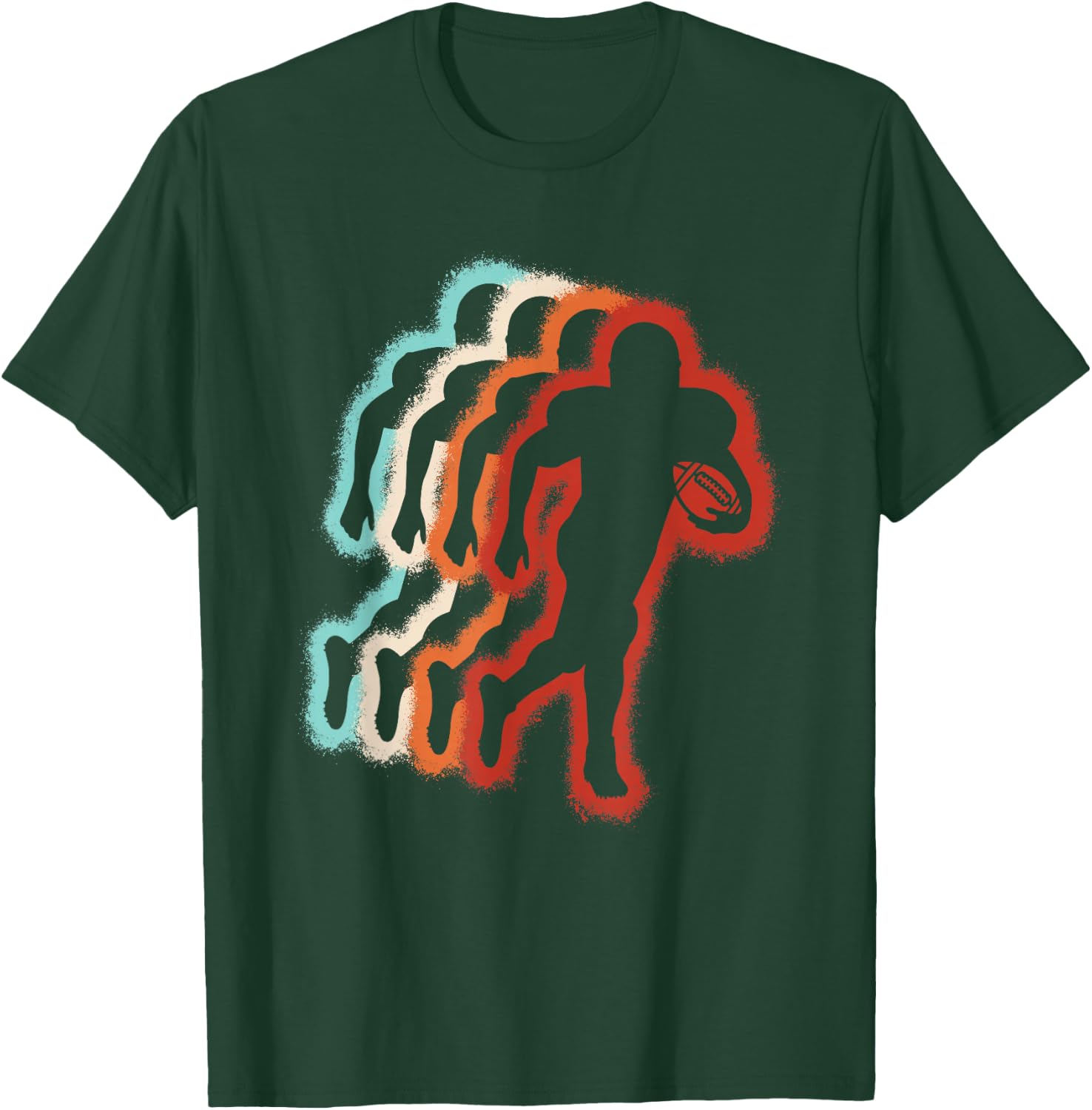 Football Player Retro American Football Lover Men Boys Kids T-Shirt - T-Shirt | Forest