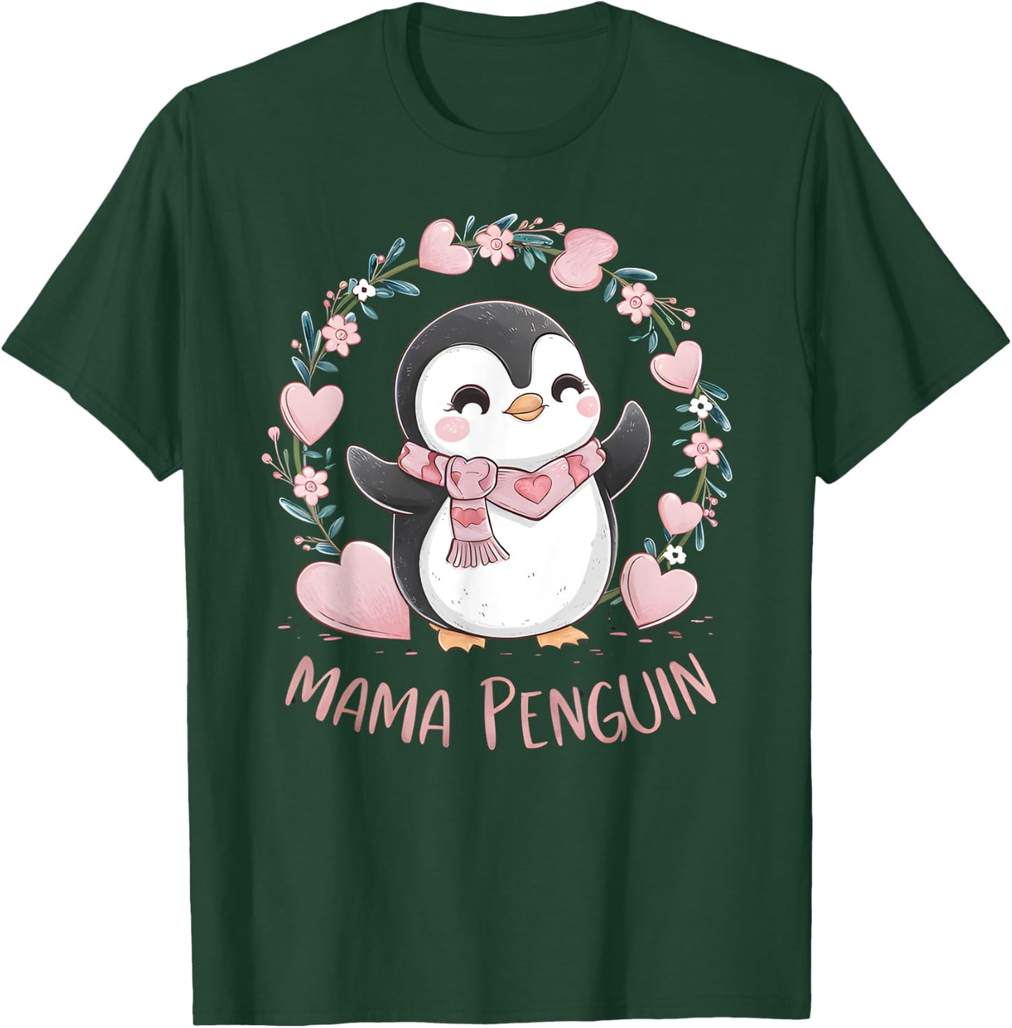 Penguin Mama Flightless Bird Lover Mother's Day Mommy Mom T-Shirt - T-Shirt | Forest