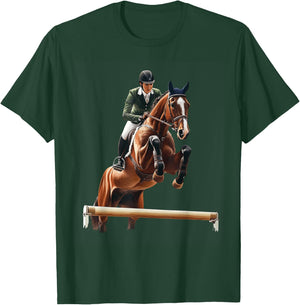 Show Jumping Equestrian Riding T-Shirt - T-Shirt | Forest