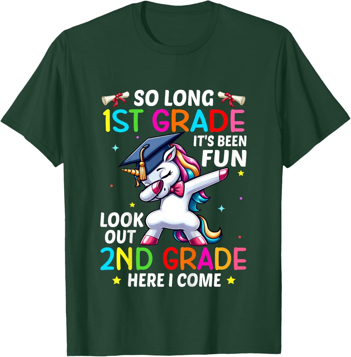 Kids So Long 1st Grade Graduation 2nd Grade Here I Come 2024 T-Shirt - T-Shirt | Forest