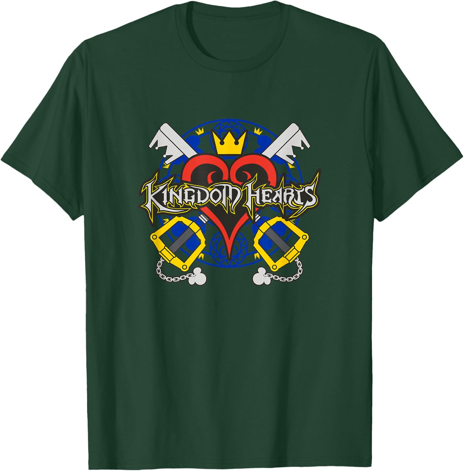 Disney Kingdom Hearts Classic Heart Keyblade Big Chest Logo T-Shirt - T-Shirt | Forest